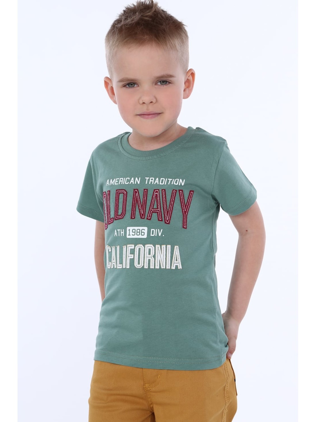 Jungen-T-Shirt mit Aufschrift, grün NDZ4481 – Online-Shop – Boutique